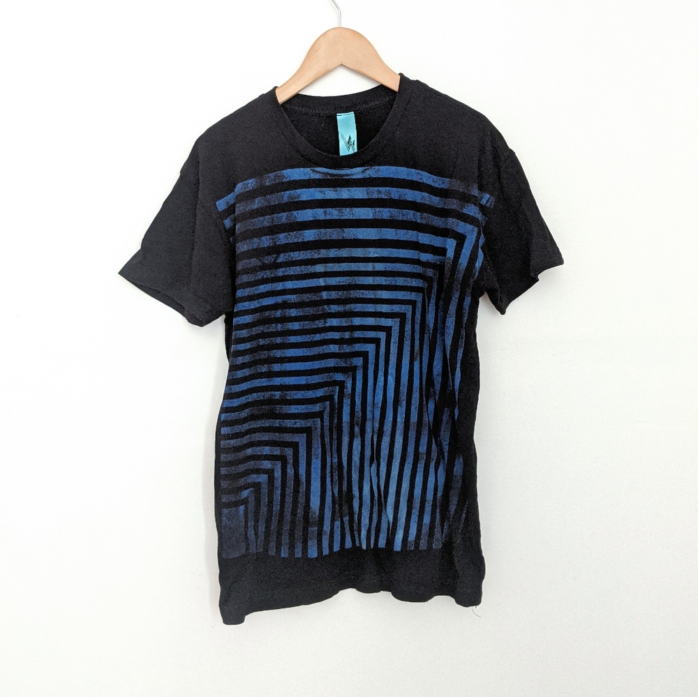 Black and Blue Geometric Women's Top